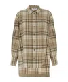 Attico Beige Check Shirt In Nude