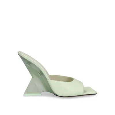 Attico Cheope 105 Leather Sandals In Green
