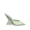 Attico Bicolor Calfskin Platform Sandals In Green