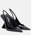 Attico Cheope 105 Leather Slingback Mules In Black