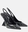 Attico Cheope 105 Leather Slingback Pumps In Black
