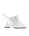 Attico Cheope 105mm Laminated Leather Mules In White