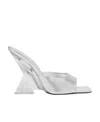 Attico Chic Slip-on Pyramidal Wedge Sandals With 10.5 Cm Heel In White