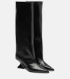 Attico Cheope 60 Leather Knee-high Boots In Black