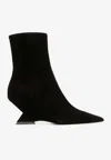 Attico Cheope Suede Leather Ankle Boots 60mm In Black