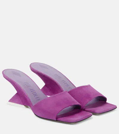 Attico Cheope Mule In Fuchsia Color Suede In Pink