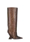 Attico ''cheope'' Brown And Black Tube Boot In Brown