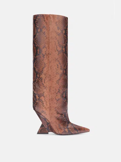 Attico ''cheope'' Brown And Black Tube Boot
