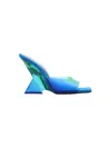 Attico 'cheope' Degrade Blue Mules With Pyramidal Wedge In Blu