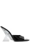 Attico Cheope Glossy Wedge Square-toe Mules In 100