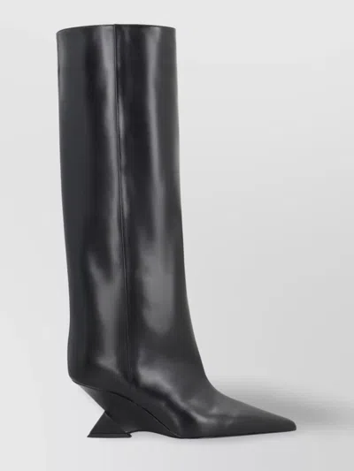 Attico 60mm Cheope Leather Tube Boots In Black