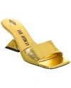 Attico Cheope Laminated Leather Mules In Gold
