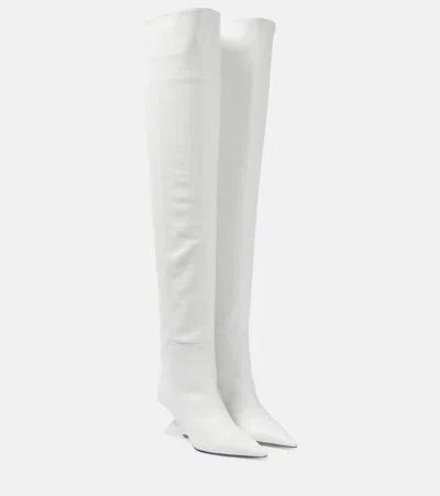 Attico Cheope Leather Over-the-knee Boots In White