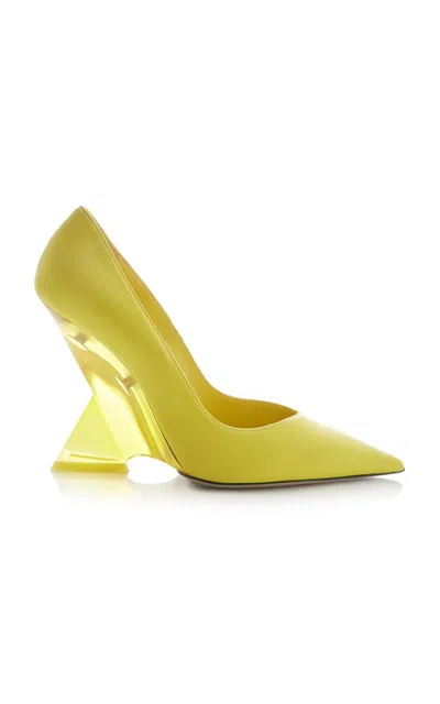 Attico Cheope Leather Pumps In Yellow