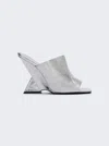 Attico Cheope 105mm Laminated Leather Mules In Silver