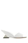 Attico White Leather Cheope Mules