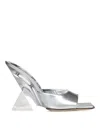 Attico Chic Slip-on Pyramidal Wedge Sandals With 10.5 Cm Heel In Plata