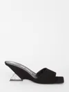 Attico Cheope 60 Suede Mules In Silver/black