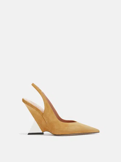 Attico Slingback ''cheope'' Mustard E Nichel In Mustard And Nichel