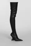 Attico Cheope 110mm Leather Above-knee Boots In Black