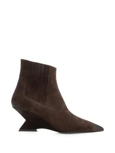 Attico Cheope Pointed-toe Ankle Boots In Multi