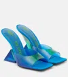 Attico 'cheope' Degrade Blue Mules With Pyramidal Wedge In Degarde Blue