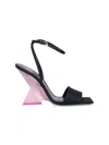 Attico Cheope Satin Sandals In Black  