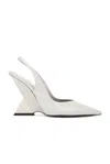 Attico Cheope Slingback Pump In Grey & Nickel