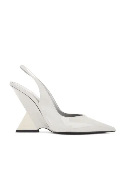 Attico Cheope Slingback Pump In Grey & Nickel