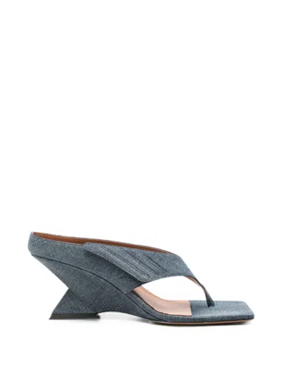 Attico Cheope Thong Sandals In Gray
