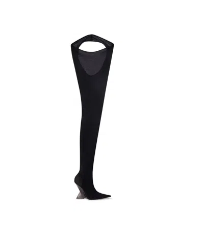 Attico Cheopissima 105mm  Thigh-high Boots In Black