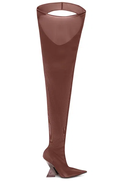 Attico Cheopissima Thigh High Boot In Brown
