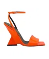 Attico Cheope Synthetic Patent Sandals In Red