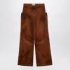 Attico Oversized Shaded Wide Jeans In Brown
