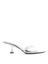 Attico Cracked Laminated Leather Bes Mules In Plata