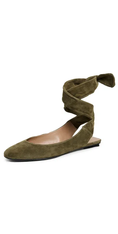 Attico Chloe Ballerina Flats Military Green