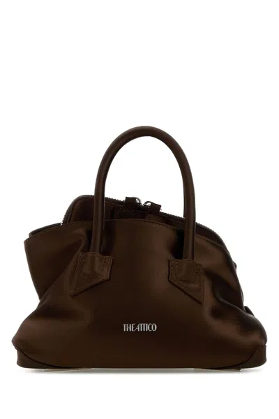 Attico Chocolate Satin Mini La Passeggiata Handbag In Brown
