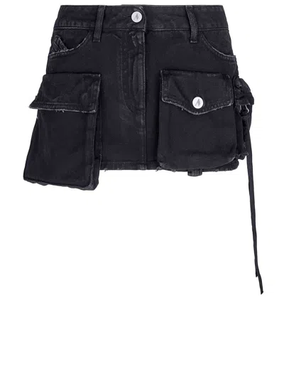 Attico Classic Black Cargo Miniskirt For Women's Ss24 Collection