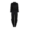 ATTICO CLASSIC BLACK VISCOSE OVERALL JUMPSUIT FOR WOMEN