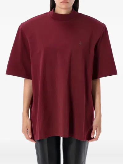 Attico Classic T-shirt In Burgundy