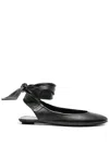 Attico 10mm Cloe Ballerina Flats In Schwarz