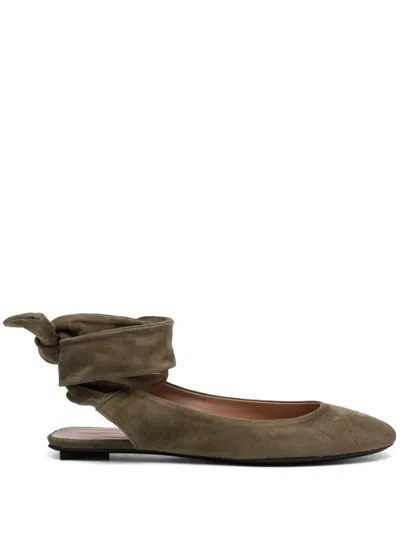 Attico Cloe Ballet Flats In Green