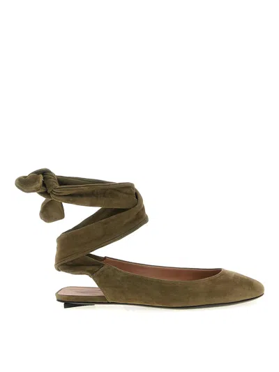 Attico Cloe Ballet Flats In Green