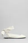 Attico Bridal Cloe Leather Slingback Flats In White