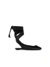 Attico Wrap Ankle Flat Sole Open Back Round Toe In Black