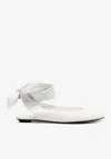 Attico Bridal Cloe Leather Slingback Flats In White