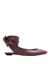 Attico 10mm Cloe Ballerina Flats In Dark Red