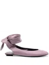 Attico Cloe Leather Ballerina Shoes In Purple