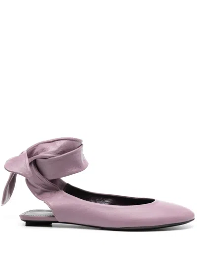ATTICO CLOE LEATHER BALLERINA SHOES