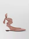 Attico Cloe Wraparound Leather Ballet Flats